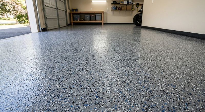 Speckled Garage Floor Painting in Winston Salem, NC