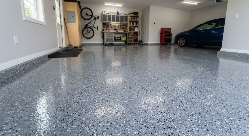 Speckled Garage Floor Painting in Winston Salem, NC