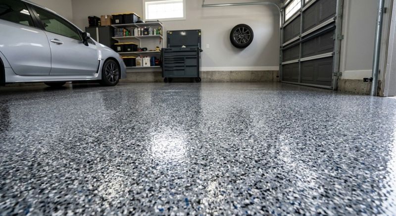 Speckled Garage Floor Painting in Fairfax, VA